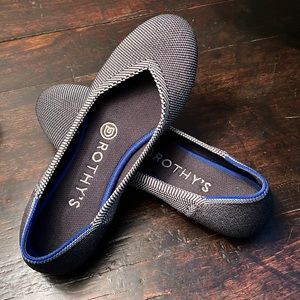 Rothy’s flats in herringbone blue